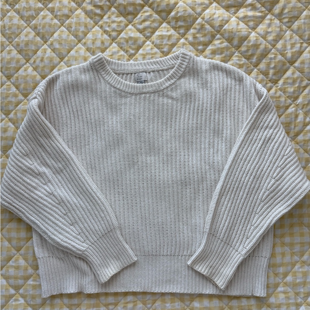 A New Day White Slightly Cropped Sweater XXL